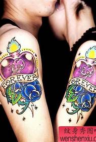 arm couple love rose tattoo