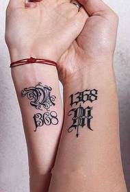ainutlaatuinen numero pari tatuointi malli