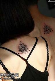 back is Fashion totem couple tattoo pattern