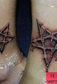 ຂາຕາຄູ່ຜົວເມຍຫ້າແຫຼມຮູບແບບ tattoo star
