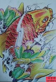 tattoo figure recommended a traditional Lotus carp tattoo work