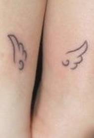 Super cute couple wings tattoo pattern