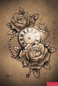 Inirerekomenda ng tattoo ng bar ng tattoo ang pattern ng tattoo ng relo ng rosas na bulsa