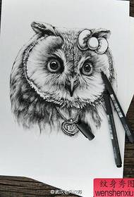 Mhol barra seó Tattoo saothar ealaíne líne tatú owl