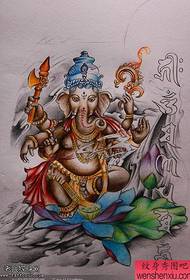 религиозна боја слон лотус санскритска тетоважа слика рукописа