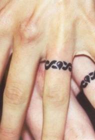情侶紋身圈代表承諾的情侶戒指紋身圖案