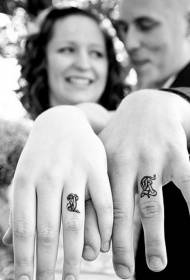 tatuaxe de anel de parella patrón de tatuaxe de anel fresco e compacto