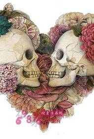 skull couple creative tattoo manuscript picture