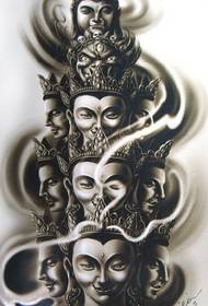 černobílé buddhistické rukopisné dílo sdílené Tattoo Hall