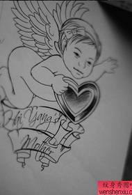 a little angel Tattoo manuscript pattern