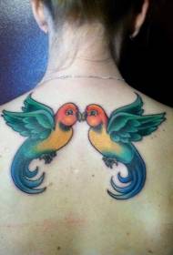 kembali dua desain tato burung ciuman