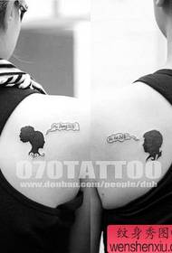 shoulder couple totem character portrait tattoo