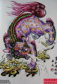 Los tatuajes comparten los manuscritos de los tatuajes de leones de colores Tang.116744-Los tatuajes de Kirin son compartidos por los tatuajes 116745-La sala de tatuajes comparte un conjunto de tatuajes de estilo splash