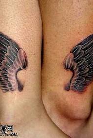 leg wings paired couple tattoo pattern