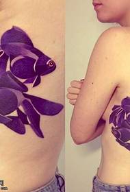 modello di tatuaggio coppia pesce viola