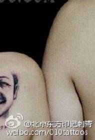 couple half face tattoo pattern