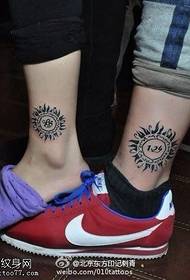 दोन सूर्य गोंदण नमुना