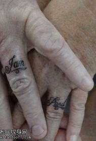 pirksts angļu pāris tetovējums modelis