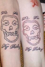 tatuaggio teschio carino personalità di coppia