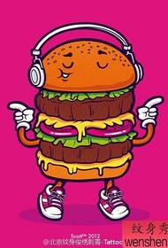 karya tato kartun hamburger