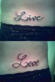 pár derék angol levél szerelem tetoválás minta