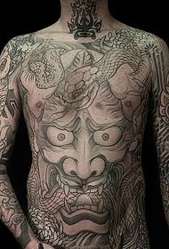 full of black and white big prajna tattoo pattern is extremely extraordinary