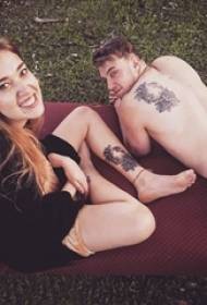 a variety of creative and interesting multi-person art small fresh and beautiful tattoo pattern