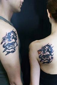 пара тотем дракон татуировки