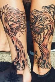 pár borjú fekete szürke vázlaton Sting Tips kreatív élet fa tetoválás kép