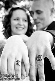 prst par engleskog abecede tetovaža uzorak