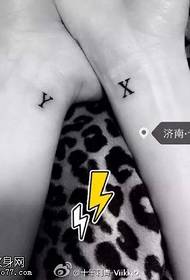 pár písmeno YX tetovanie vzor