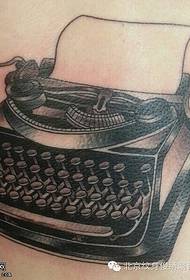 retro ventilatoru rakstāmmašīnu tetovējumu attēlu komplekts, ko kopīgo tetovējumu muzejs