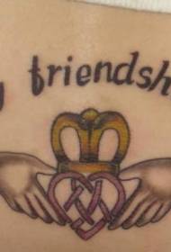 vidukļa krāsa lojālas draudzības īru tetovējuma raksts
