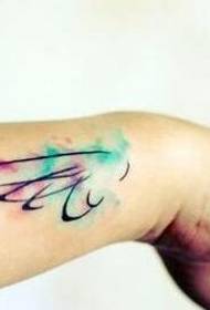 bela pena fresca anjo asas tatuagem padrão