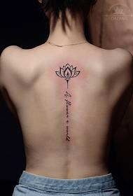 Lotus und Englisch Wirbelsäule Tattoo Tattoo