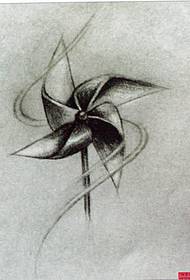 L'immagine dello spettacolo di tatuaggi ha raccomandato un modello di manoscritto del tatuaggio del mulino a vento