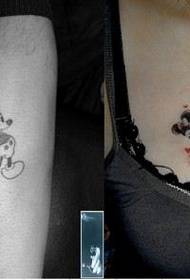 super miela pora Mickey mouse tatuiruotės modelis