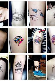 mazu svaigu tetovējumu paraugu grupa