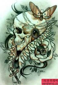 Європейський кольоровий візерунок татуювання черепа