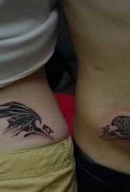 Alas de patrón de tatuaje de pareja