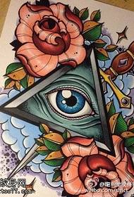 Gods ogen grote bloem dolk ogen tattoo patroon
