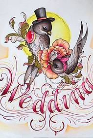 couple swallow tattoo manuscript picture