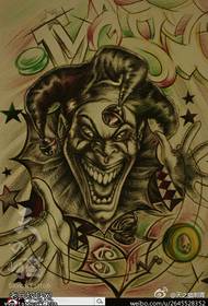 tattoo figuur Beveel een kleur clown tattoo manuscript werkt