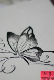 um grupo de manuscritos de tatuagem de borboleta