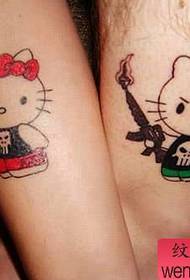 tatuatge de gats parella de dibuixos animats