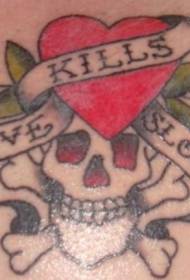 retro colore amore e disegno del tatuaggio