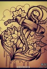 tattoo秀图吧 Recommend a ship anchor line draft tattoo work