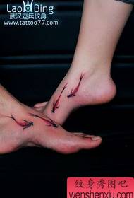 ζευγάρι τατουάζ πόδι μικρό μοτίβο τατουάζ ταυτοποίησης