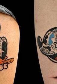 casal bonito padrão de tatuagem de Mickey