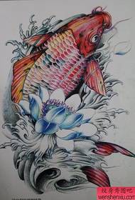 színes hagyományos lótusz ponty hal tetoválás működik